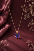 Everlasting blue butterfly necklace