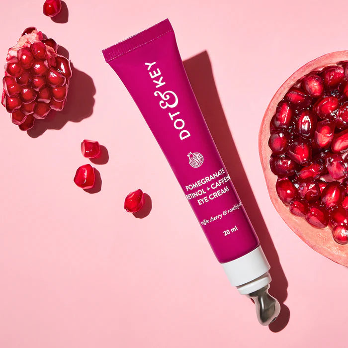Pomegranate Retinol + Caffeine Eye Cream, Coffee Cherry & Rosehip Oil, Depuffs Under Eyes