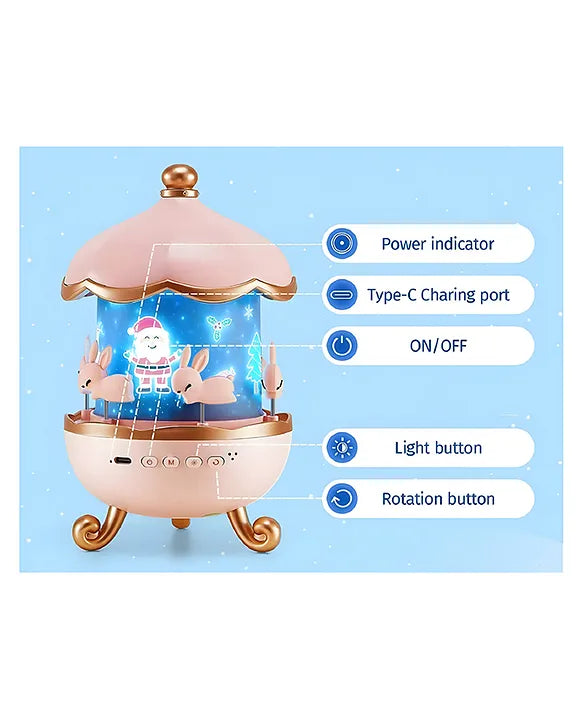 Bunny Carousel Night Light Projector And Free Mystery Box