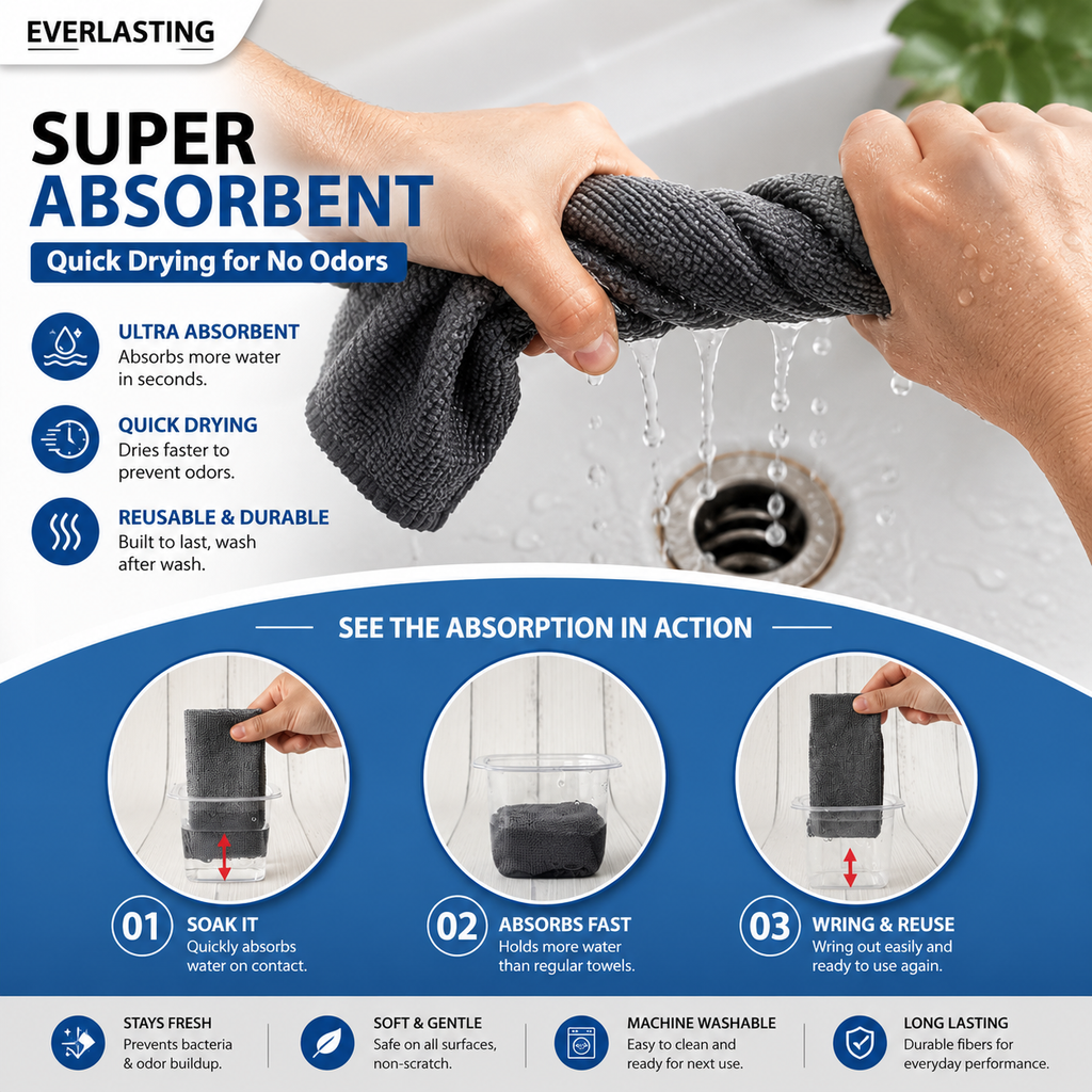 Everlasting Microfiber Cleaning Cloth Roll