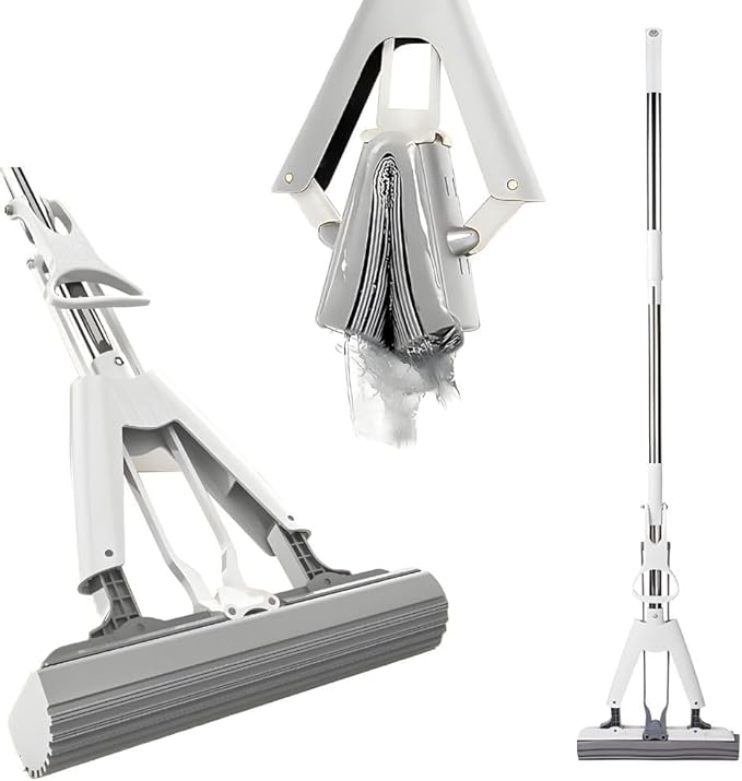 Butterfly Sponge Mop with Stainless Steel Handle