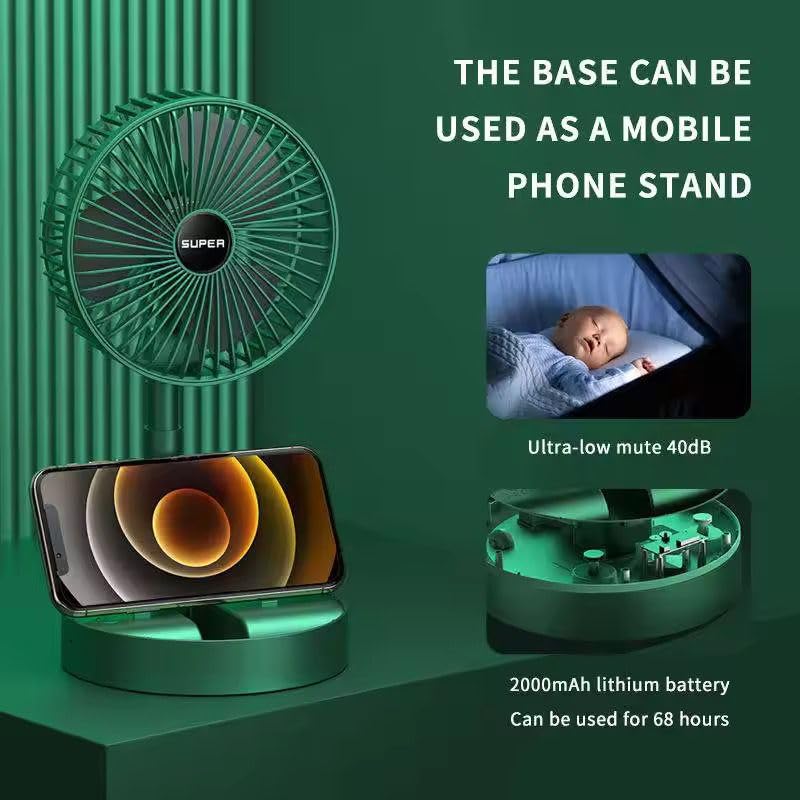 Everlasting Foldable Mini Desk Fan – Adjustable Height & Angle Table Fan (1 Pc)