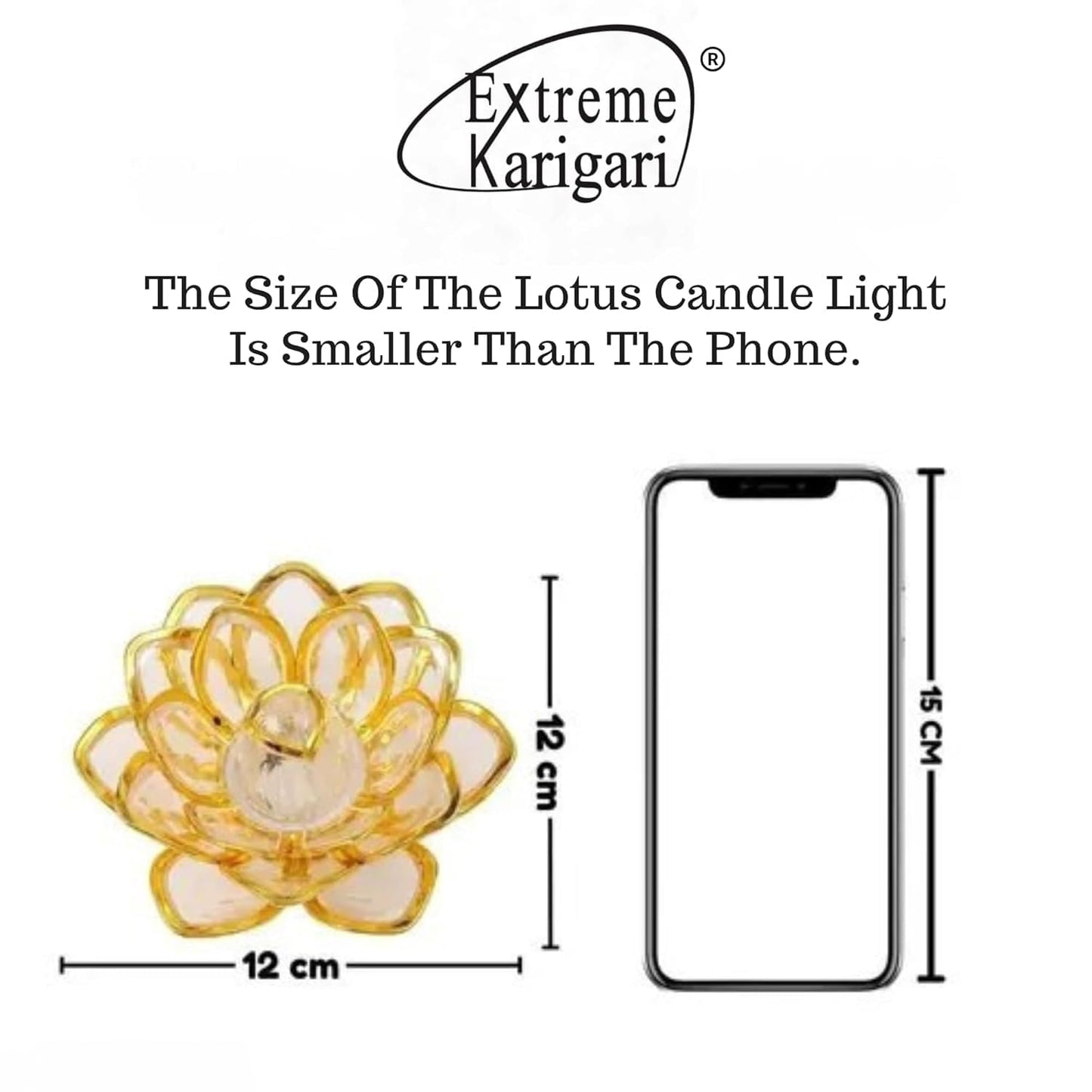 Crystal Lotus LED Diya for Home, Mandir & Diwali Decor