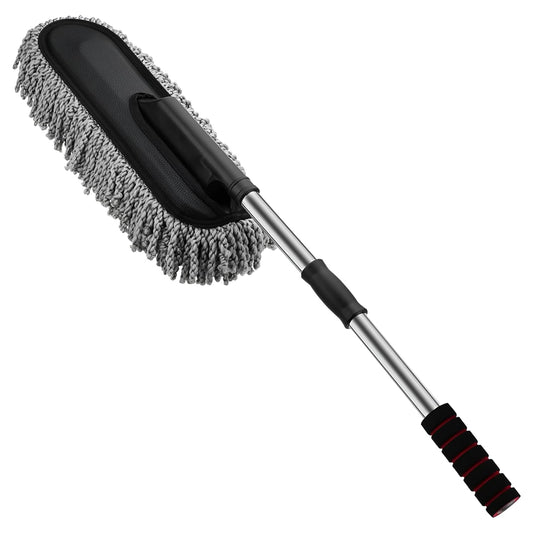 Car Duster, Extendable Long Handle Microfiber Exterior Scratch Free Car Cleaning Tool