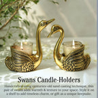 Pair of Swan Candle Holder with Giftbox for Home Decor, Gold