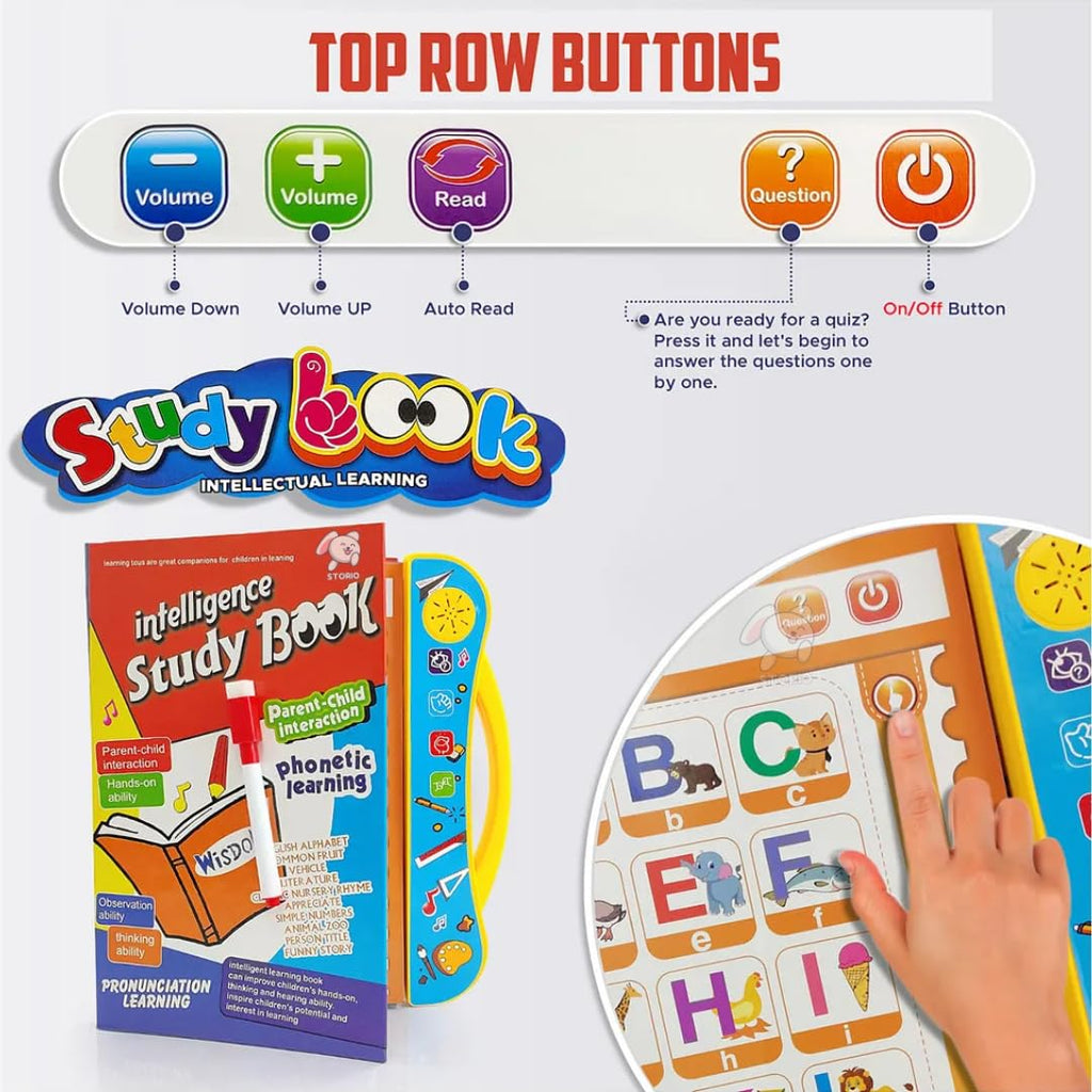 Everlasting Intelligence Book Sound Book for Children, English Letters & Words Learning Book, Fun Educational Toys.