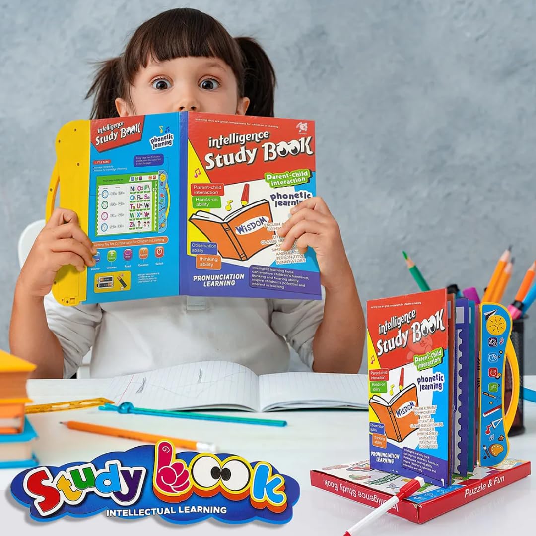 Everlasting Intelligence Book Sound Book for Children, English Letters & Words Learning Book, Fun Educational Toys.