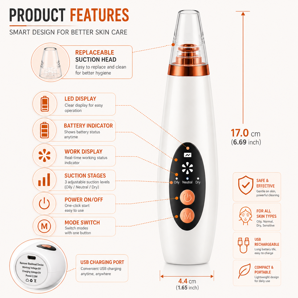 Everlasting 6 in 1 Multi-function Blackhead Remover
