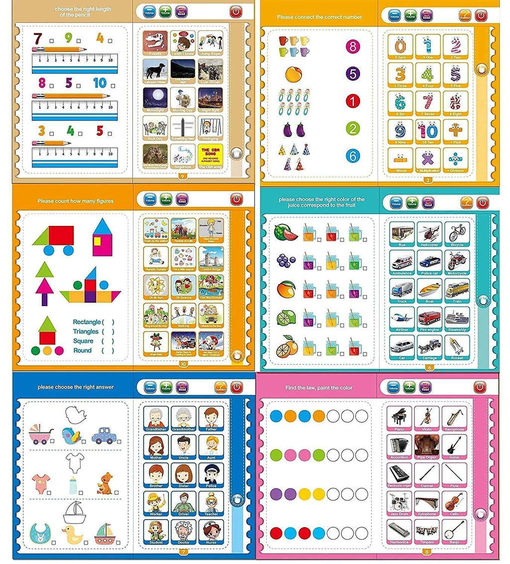 Everlasting Intelligence Book Sound Book for Children, English Letters & Words Learning Book, Fun Educational Toys.