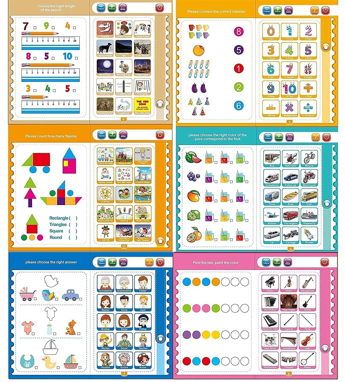 Everlasting Intelligence Book Sound Book for Children, English Letters & Words Learning Book, Fun Educational Toys.