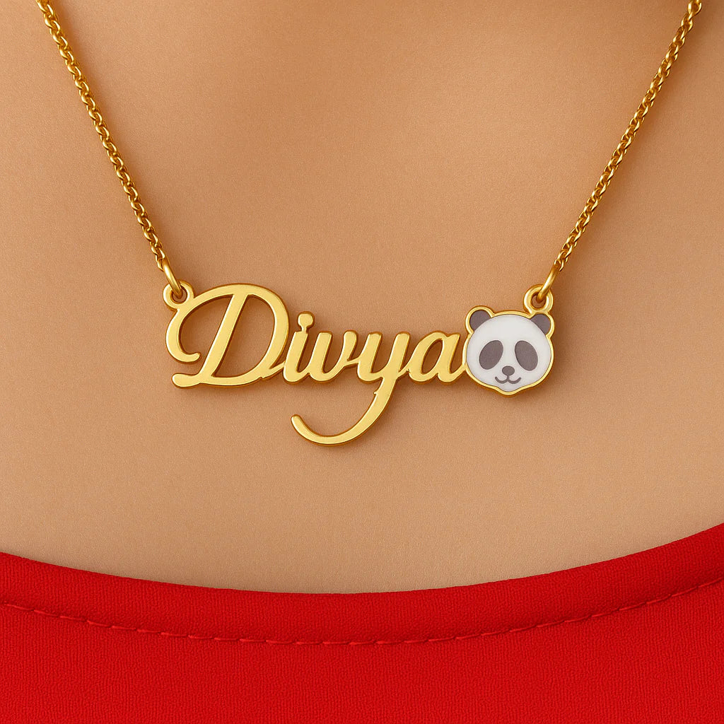 Everlasting Cute Panda Name Necklace