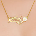 Everlasting White Flower Name Necklace
