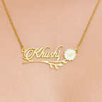 Everlasting White Flower Name Necklace