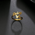 Everlasting Butterfly Name Ring