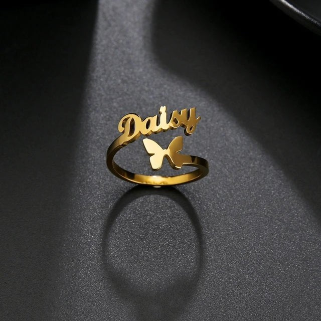 Everlasting Butterfly Name Ring