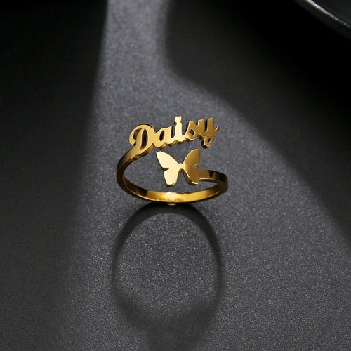 Everlasting Butterfly Name Ring