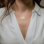 Everlasting Gold Plated Curlicue Name Necklace