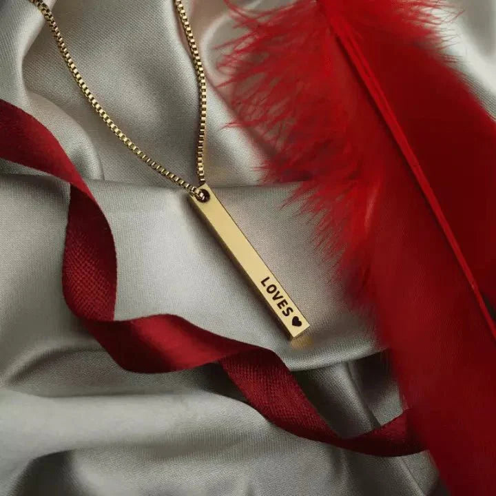 Everlasting Gold Plated Personalized 3D Bar Pendant