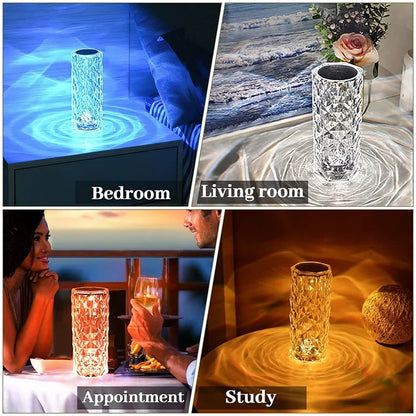 Crystal LED Touch Diamond Table Lamp - 16 Colors