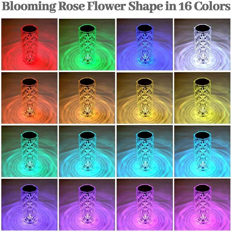 Crystal LED Touch Diamond Table Lamp - 16 Colors