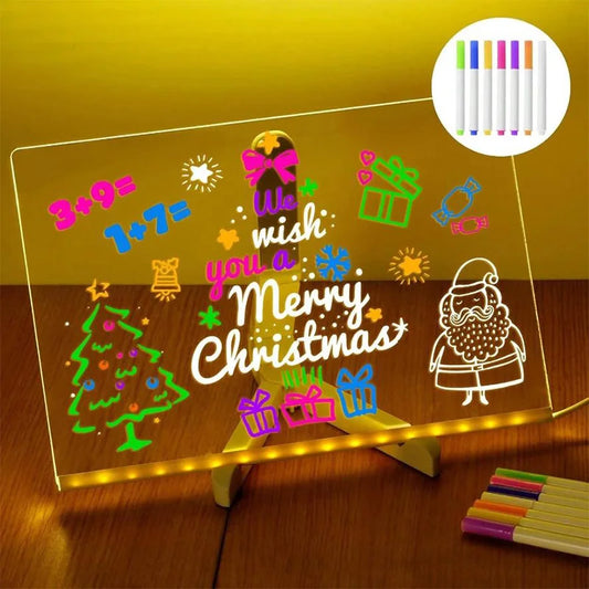 3D Acrylic LED Message Board | 15x15 cm with 7 Pens