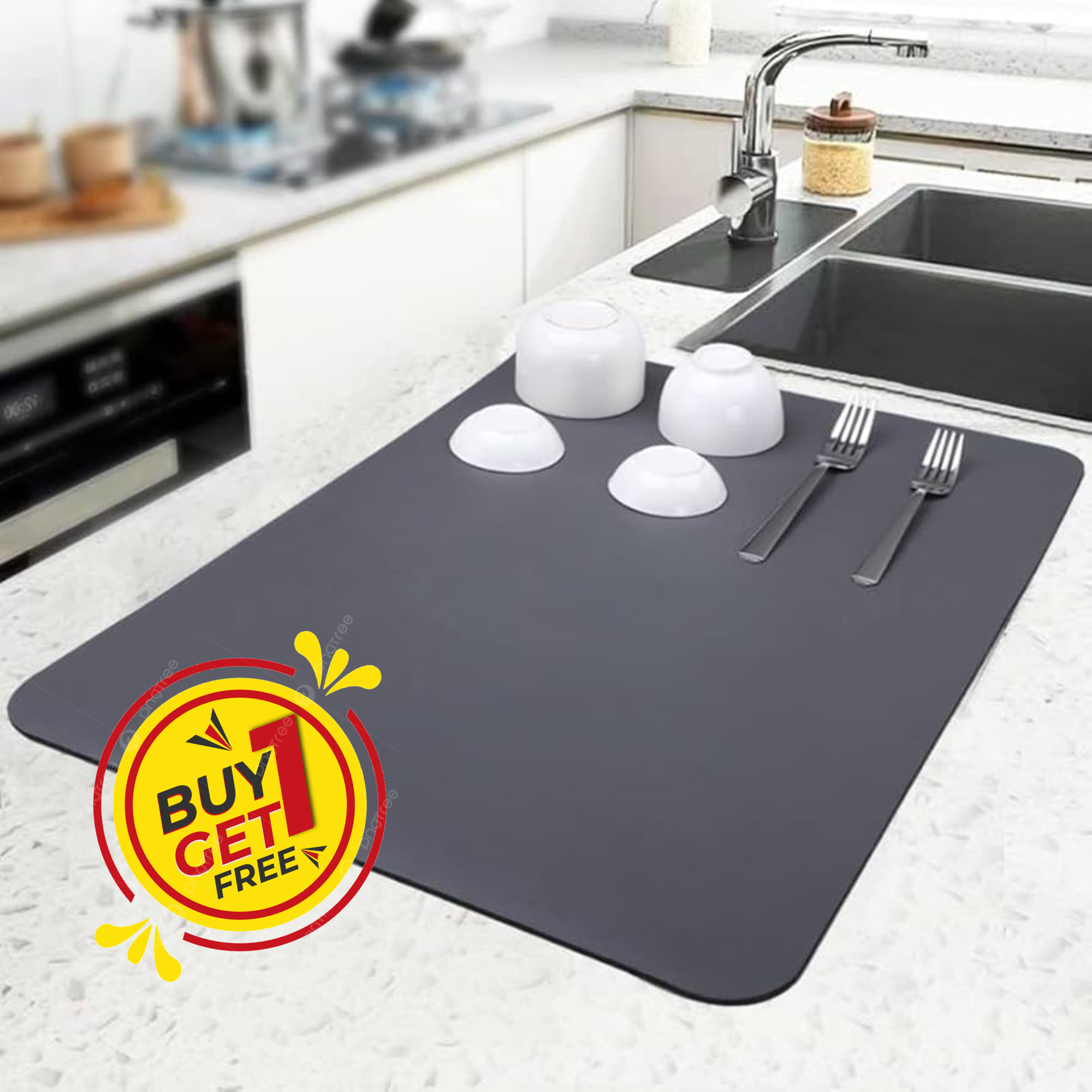 Everlasting Super Water Absorbent Quick Dry Mat with Anti-Slip Rubber Backing