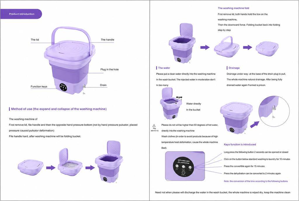 Semi Automatic Folding Mini Washing Machine with Dryer Deep Cleaning